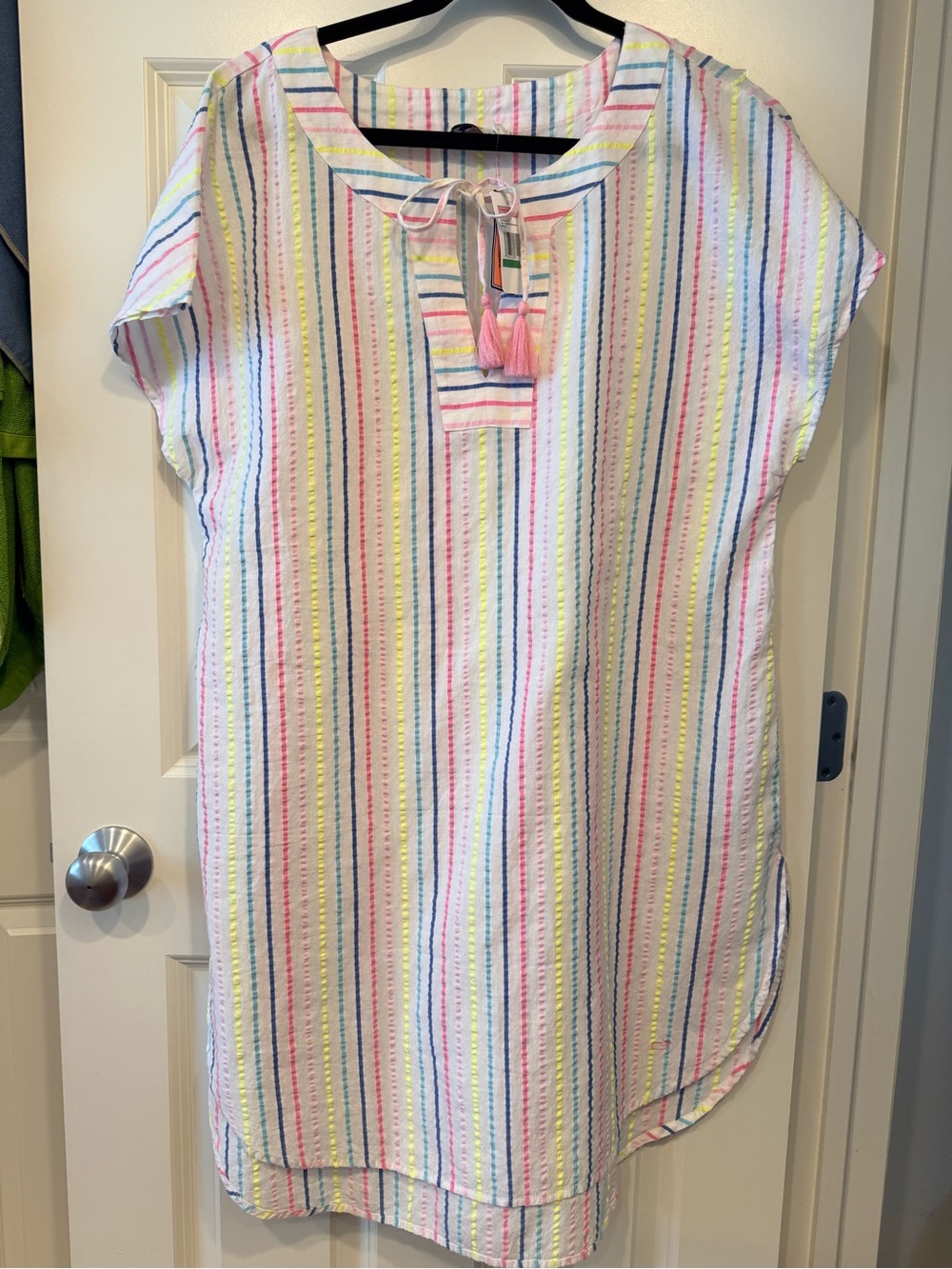 NWT Vineyard Vines Striped Tassel Cover Up Dress L
